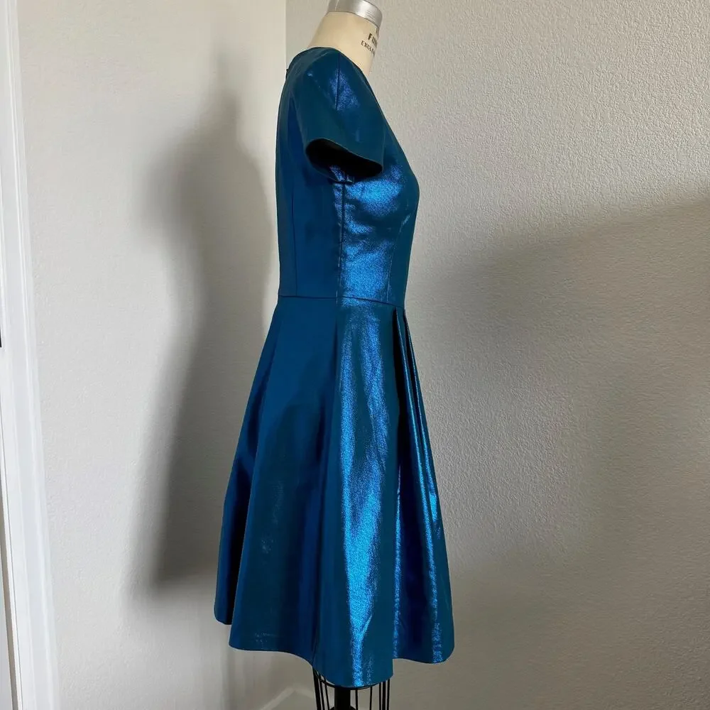 Monarri | Irridescent Blue Fit & Flare Dress size 36 European (4/6 U.S.) - Picture 2 of 12
